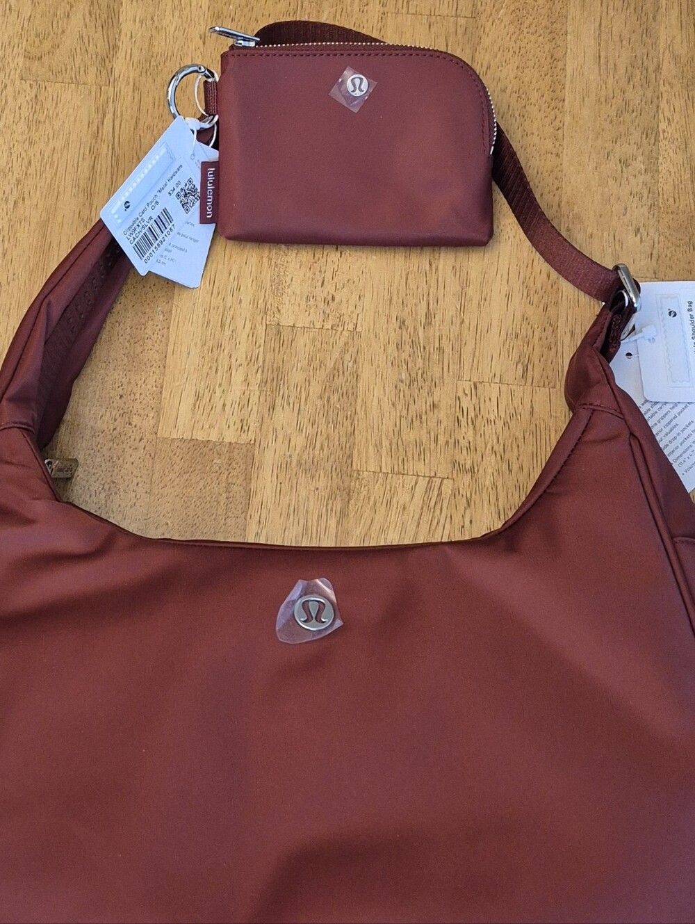 Lululemon SET CityEssentials 4L Shoulder Bag & Card Pouch Wallet Cranberry Charm - Picture 9 of 9